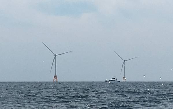 Wind turbines at the Block Island Wind Farm, off the coast of Rhode Island. (Photo: Suzanne Tegen, NREL)