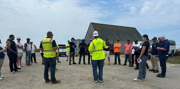 The Vineyard Wind debris recovery team mobilizing before beach clean-up operations on Nantucket on Wednesday, July 17, 2024. Photo Courtesy of Vineyard Wind.