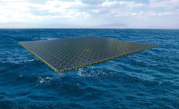 XolarSurf floating solar concept (Credit: Saipem, parent company of Moss Maritime)