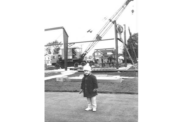 Sean Fernstrum at the shop construction in 1969. Image courtesy R.W. Fernstrum & Company