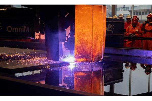 First steel cut for the Valhall PWP utiliities module (Credit: Worley)