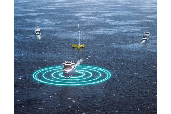Kongsberg Maritime’s Tow Assist, a DP system which enables unpowered floating structures to become DP-enabled.
Image courtesy Kongsberg