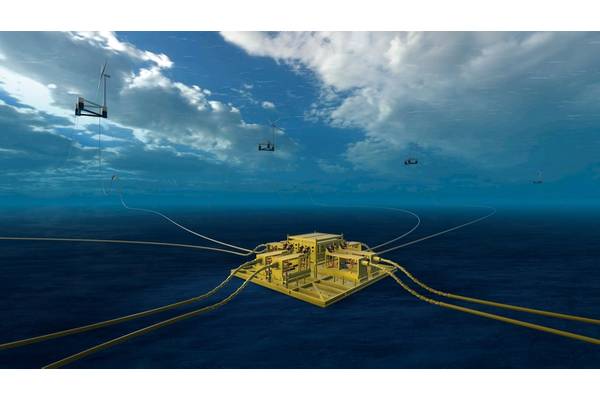 Subsea Collector connects multiple wind turbines in a star configuration to floating wind’s first subsea power distribution system.
Source Aker Solutions