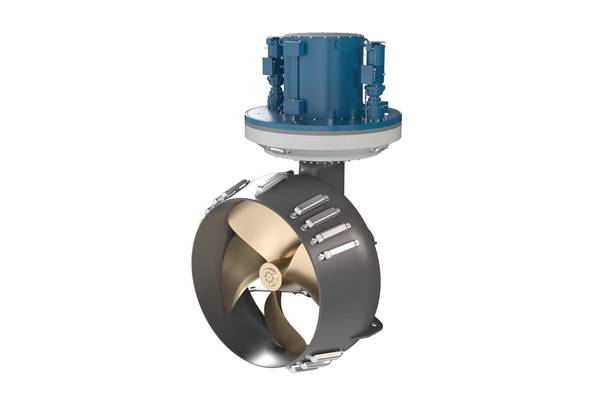 Wärtsilä has introduced new technologies, such as the WST-E thruster family, launched in 2024, designed specifically for specialized shallow-water applications. (Wärtsilä’s WST-E embedded electric steerable thruster.)
Image courtesy Wärtsilä