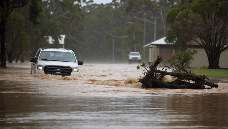 Floods in Australia's north-east have killed one and urged thousands to evacuate