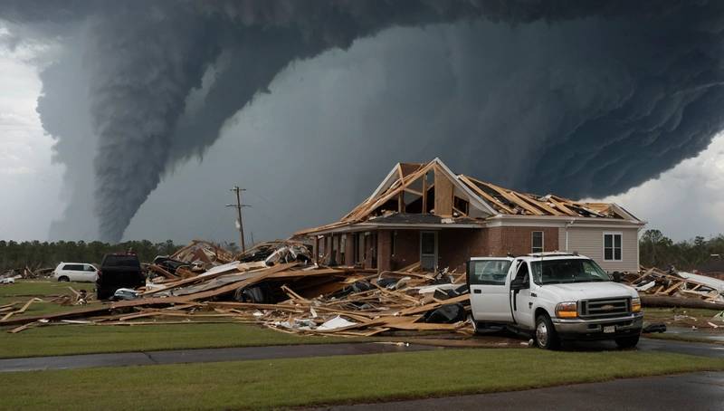 Three people are killed in a tornado that strikes the US south amid an increase in risk
