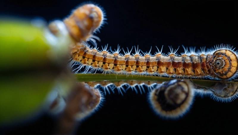 Hawaii's "bone collector" caterpillar wears body parts of dead prey