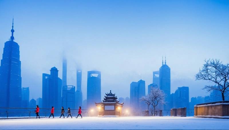 Shanghai snowfall is rare due to a wave of low temperatures