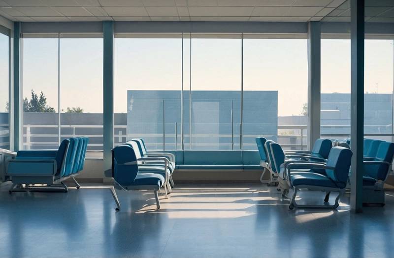Air-conditioned waiting rooms offer some relief in a French hospital that is sweltering
