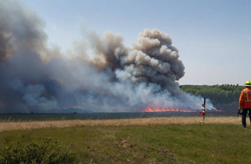 Officials say that a wildfire in central France poses an explosion risk to the KNDS site.