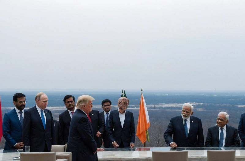 US and Indian top diplomats talk about Russia sanctions bill signed Trump