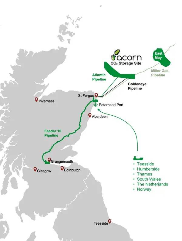 UK Gov’t to Support Acorn CCS, Viking CO2 Transportation Projects