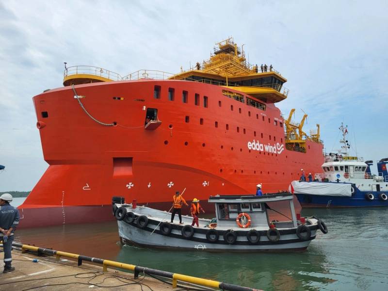 Edda Wind’s Newbuild CSOV Hits Water in Vietnam